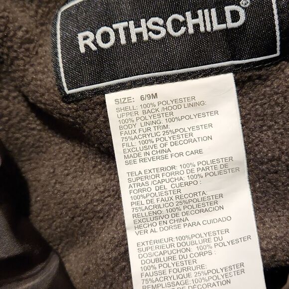 Rothschild Baby 6-9 months snowsuit winter outfit footies fleece faux fur hood - Picture 4 of 5